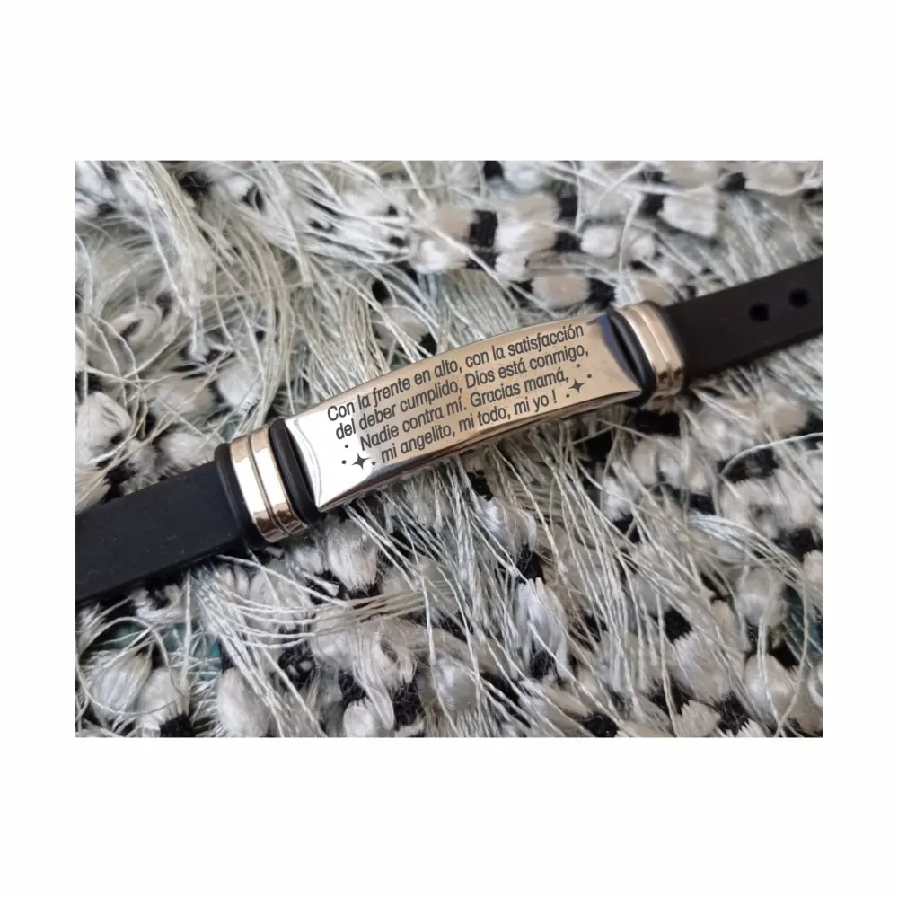 06f Pulsera Manilla identificación, grabada con tus datos personales en Distribuciones Santander