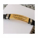 07j Manilla color Negro Placa Dorada, grabada con tus datos personales en Distribuciones Santander