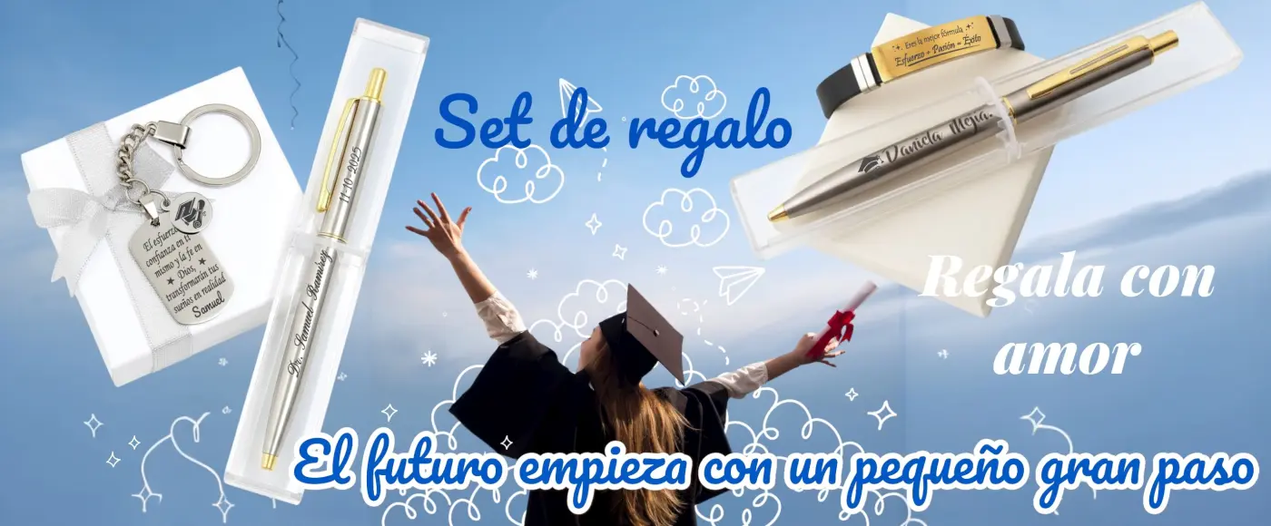 Juego de llavero y lapicero o juego pulsera y lapicero