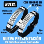 PUBLICIDAD47a Pulsera Manilla identificación, grabada con tus datos personales en Distribuciones Santander